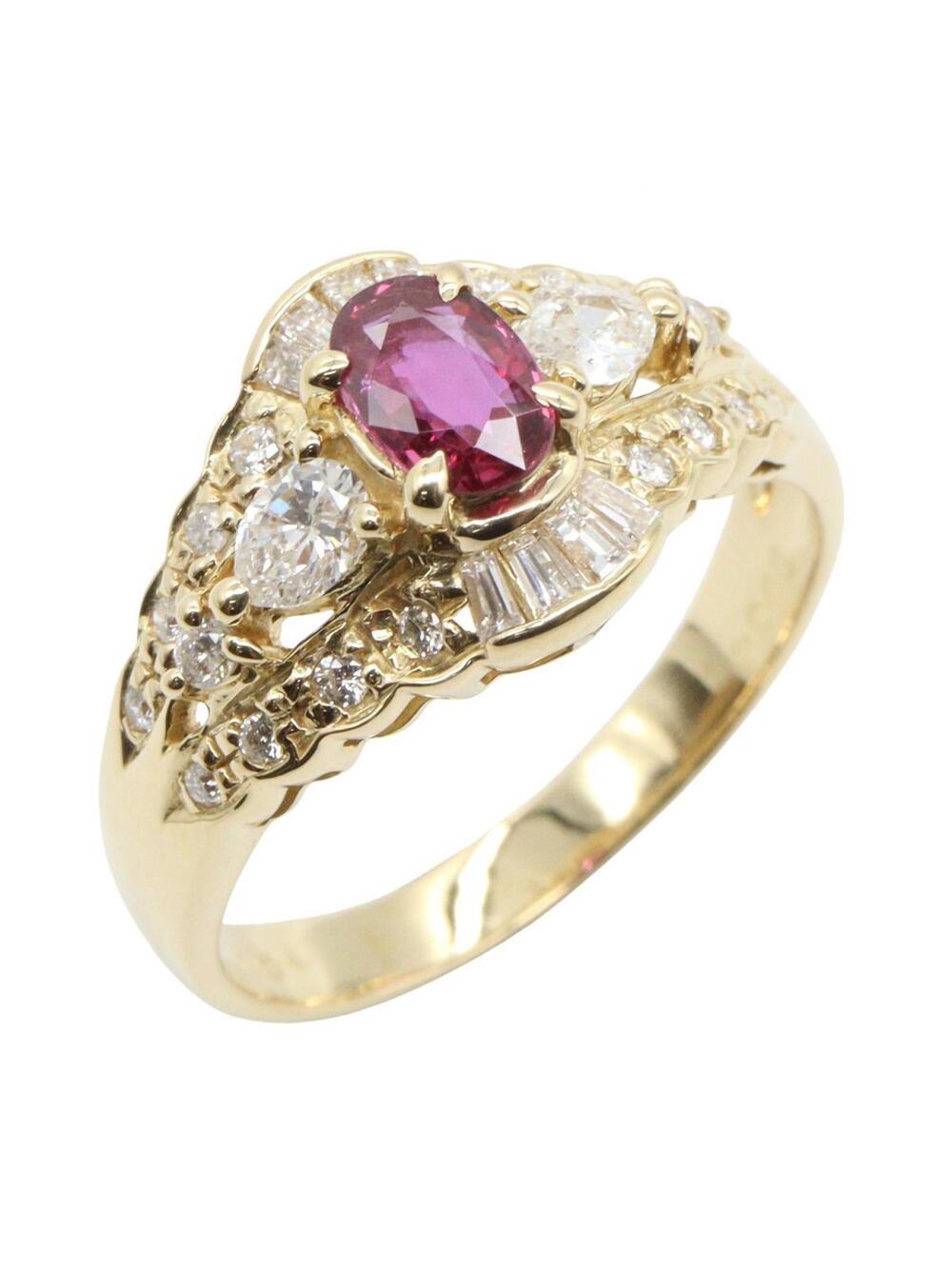Jewelry Ruby Diamond Ring 18Kyg Yellow #345780J11B
